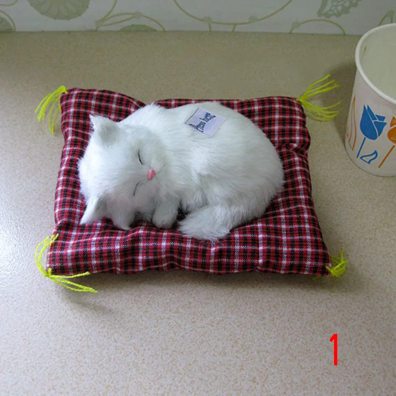 Children Toy Lovely Simulated Cat Ornaments Plush Press Miaul Sleeping Cats With Sound Toys Kids Boys Girls Gifts YJS Dropship