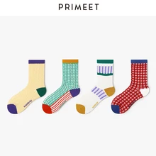 5 пар, летние женские хлопковые носки в стиле Харадзюку, уличная одежда в Корейском стиле, цветные носки в полоску, Яркие модные милые носки для девочек