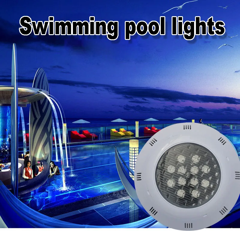 Светильник для бассейна 9 Вт 12 Вт AC/DC 12 В RGB наружный светильник ing IP68 Водонепроницаемый поверхностный монтаж подводный светильник для пруда