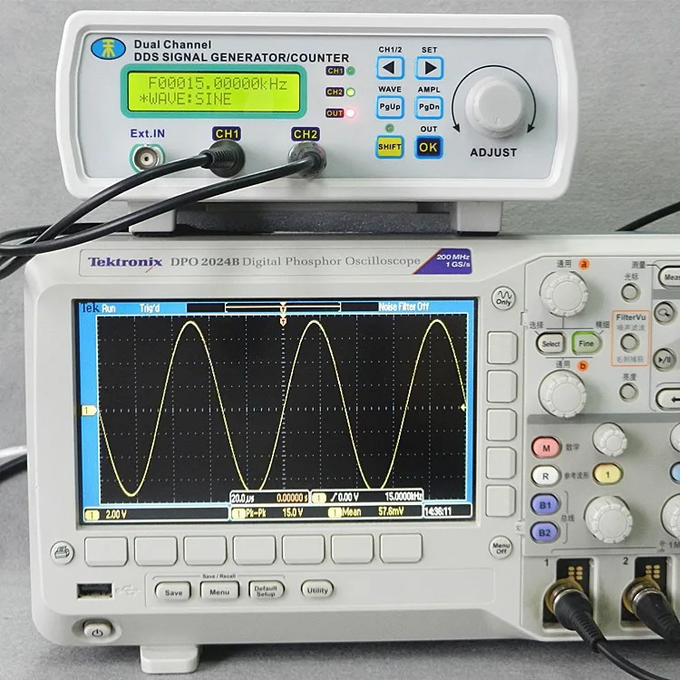 MHS-5200A Высокоточный цифровой двухканальный DDS генератор сигналов произвольной формы 200MSa/s 25 МГц 20 МГц 12 МГц 6 МГц