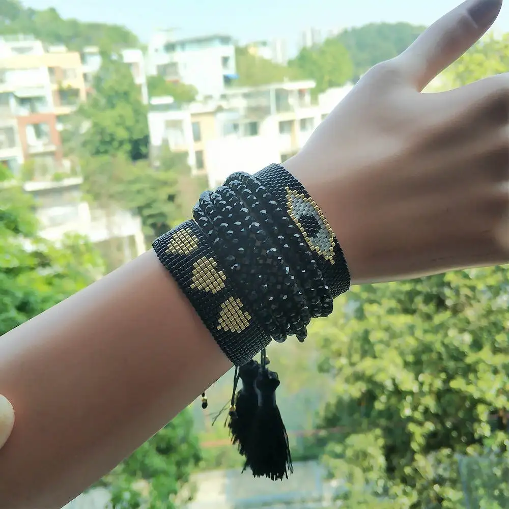 Go2boho MIYUKI браслеты Турецкий Дурной глаз браслет любовь Pulseras Mujer сердце ювелирные изделия для женщин Bileklik Кристалл кисточкой Новинка