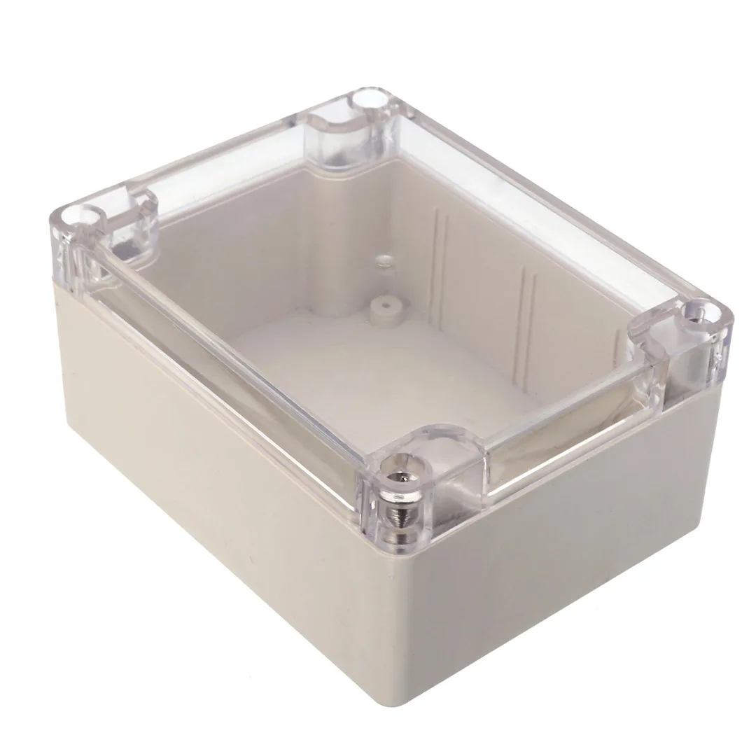 1pc Waterproof Clear Cover Plastic Box Electronic Project PCB Instrument Case 115mmx90mmx55mm with 4pcs Screws and Sealed Wire