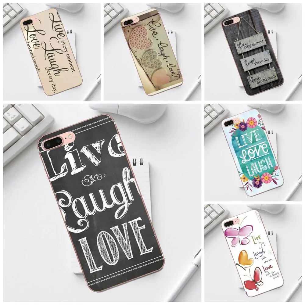 Qdowpz 2018 Live Laugh Love Thin Flexible For Galaxy Alpha Core Prime Note 4 5 8 S3 S4 S5 S6 S7 S8 S9 mini edge Plus | Мобильные