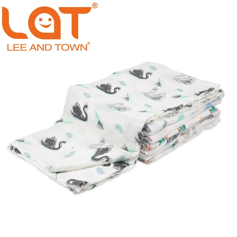 Muslin Swaddle Blankets Cotton Baby Swaddle Wrap for Burping Cloths Stroller Cover 1pcs Feather