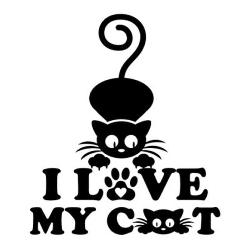 Download 11.4cm*13.3cm I Love My Cat Fashion Stickers Decals Vinyl ...