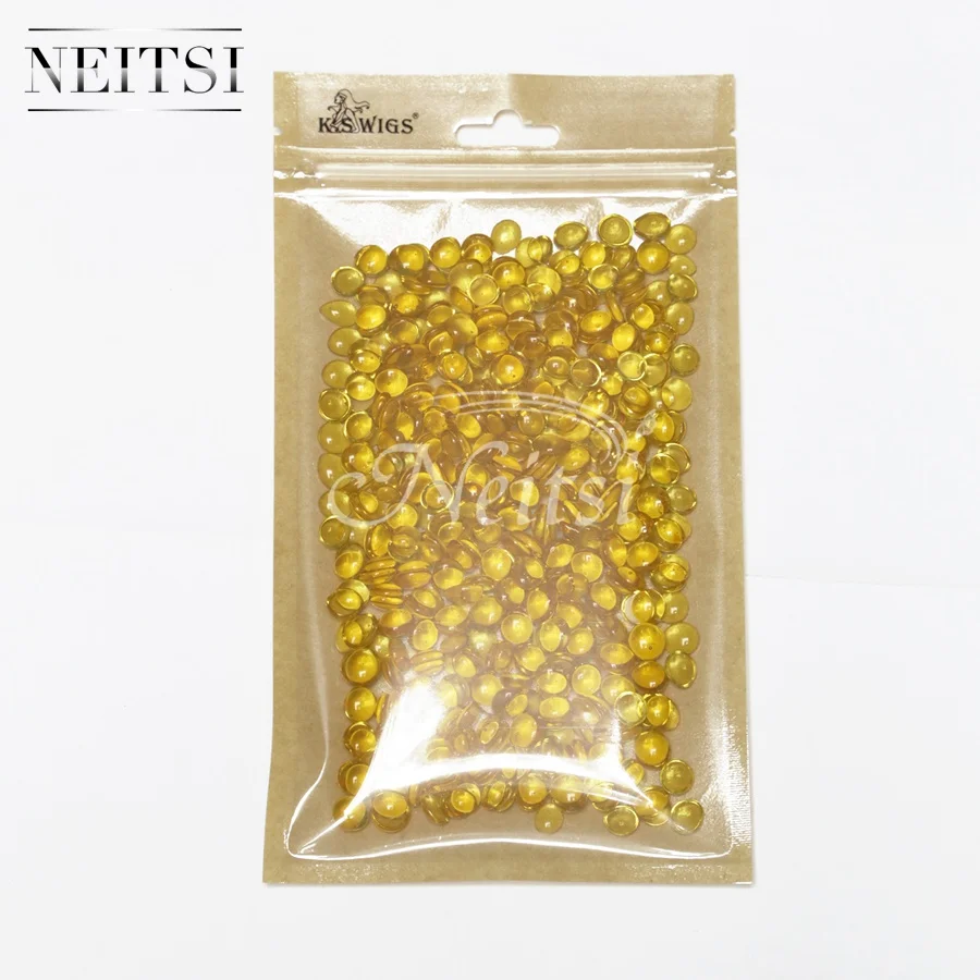 

Neitsi Hair Fusion Keratin Glue Tools for Keratin Human Hair Extensions 400 PCS 45g/pack Adhesive Glue Granules Beads Yellow#
