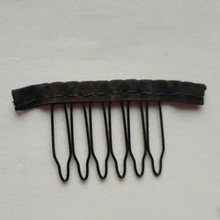 Черные тканевые расчески для парика с 6 зубцами, заколки для парика для полного шнурка, аксессуары для парика 20-40 шт./партия