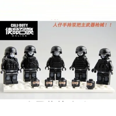 5pcs sets font b lepin b font weapon Minifigures original toys swat police military tactical weapons