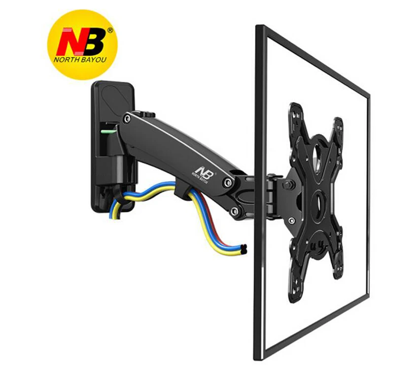 

NB F350 30-50" retractable air press gas strut VESA400X400 16kg tilt aluminum swivel LCD tv bracket lcd wall mount stand holder