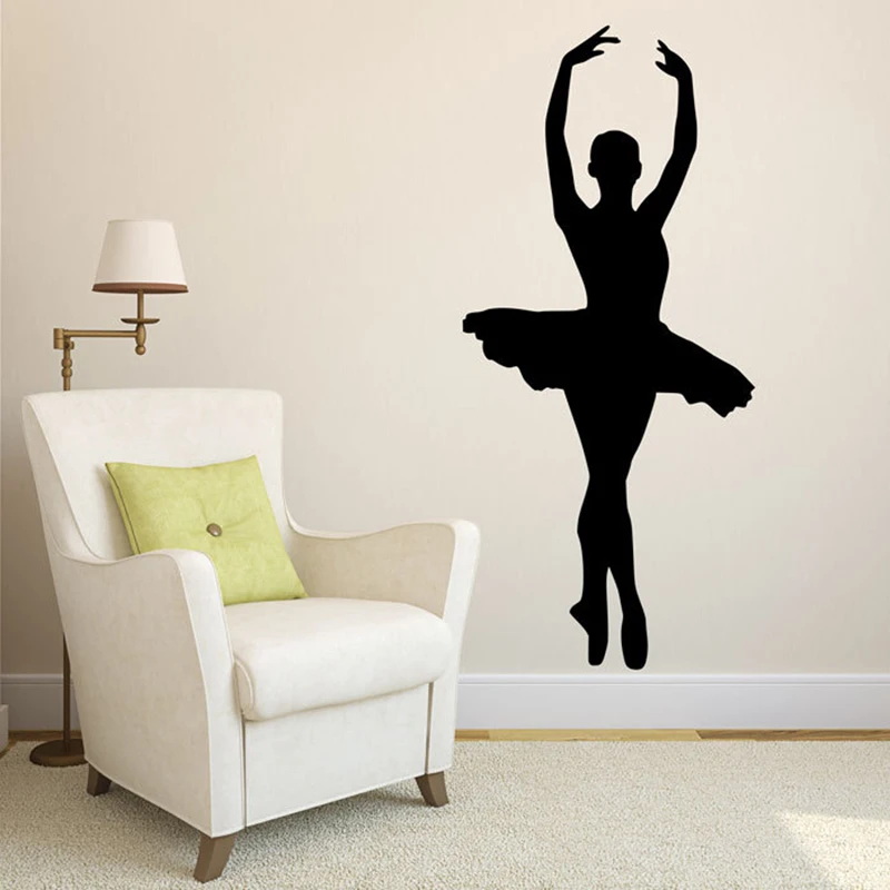 

Ballet Dancer Silhouette Removable Vinyl Wall Art Decor For Girls Room Ballerina Dancer Dance Studio L604