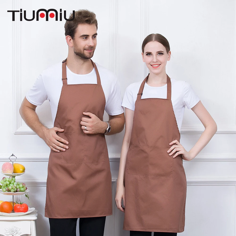 

Hanging Neck Apron 5 Color High Quality Wholesale Kitchen Hotel Coffee Shop Bakery Chef Waiter Work Wear Strap Adjustable Aprons