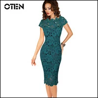 IHOT-Office-ladies-dresses-Elegant-womens-sexy-lace-hollow-out-knee-length-work-office-business-sheath