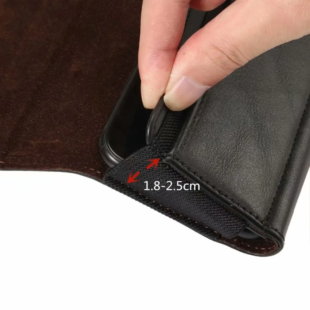 Universal Cell Phone Holster Case For iPhone Samsung Sony Premium Leather Pouch Case With Belt Clip And Card Holder