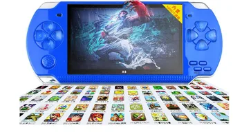 

New X6 8G 128bit 4.3 inch Handheld Game Console built in 10 simulators 10000 games support mp4 MP5 Ebook player Game Console