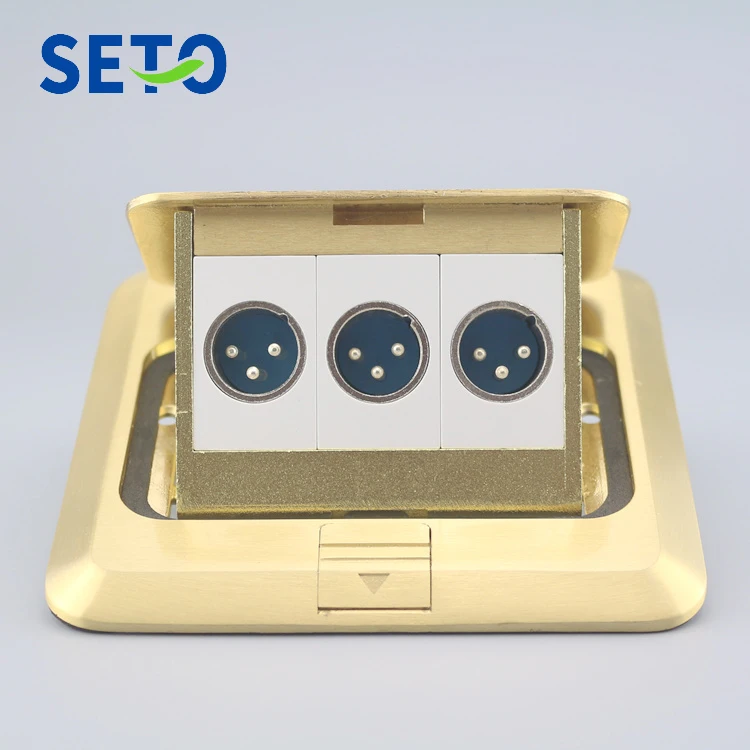 

SeTo Pop-up Type Floor Socket Three Ports XLR Multi-Media Socket Wall Plate Keystone Floor Receptacle