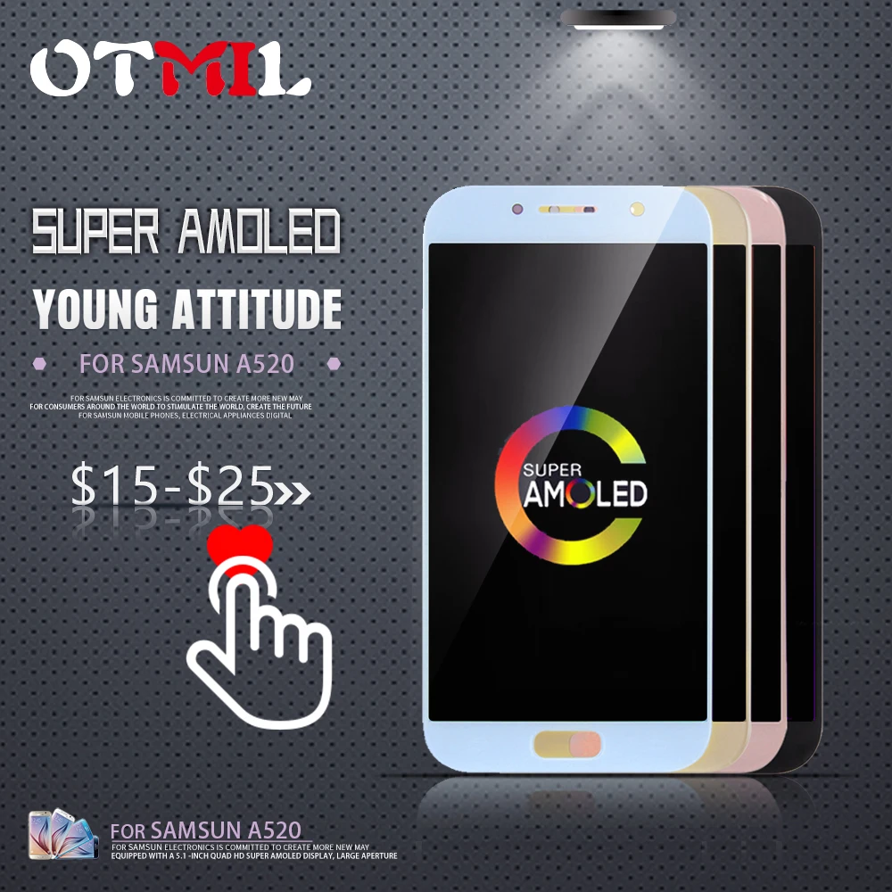 

OTMIL 5.2"AMOLED For SAMSUNG Galaxy A520 LCD DisplayTouch Screen Digitizer Replacement For SAMSUNG A5 2017 Display SM-A520F #1