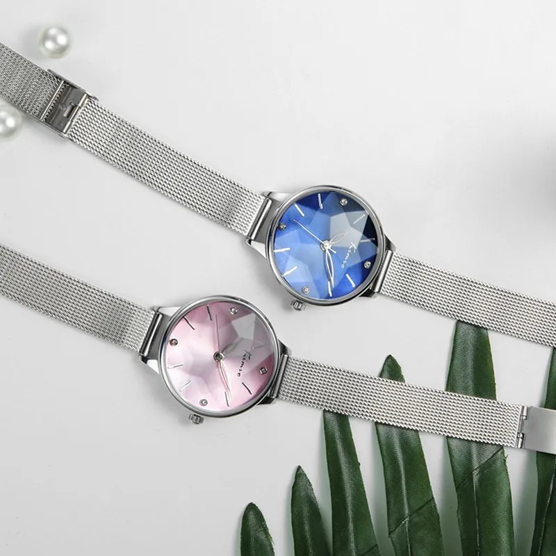KIMIO Retro Mesh Stainless Steel Watch Women Big Dial Lady Watch For Woman Luxury Dress Elegant Women's Wrist Watch Rose Gold KIMIO Retro Mesh Stainless Steel Watch Women Big Dial Lady Watch For Woman Luxury Dress Elegant Women's Wrist Watch Rose Gold