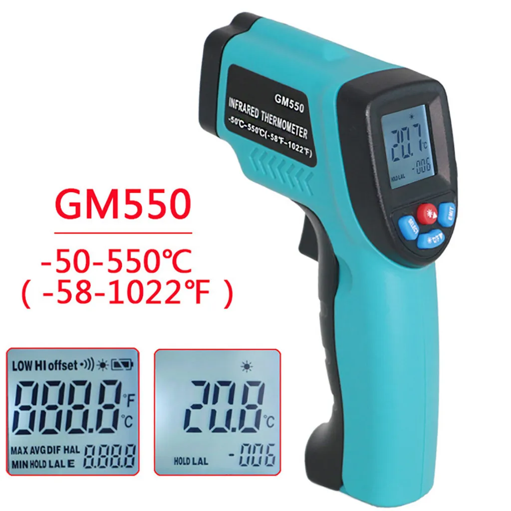 

New Multifunctional Large Measureable Temperature Range GM550 Thermometer Non-Contact Infrared Infrared Thermometer -50-550 ° C