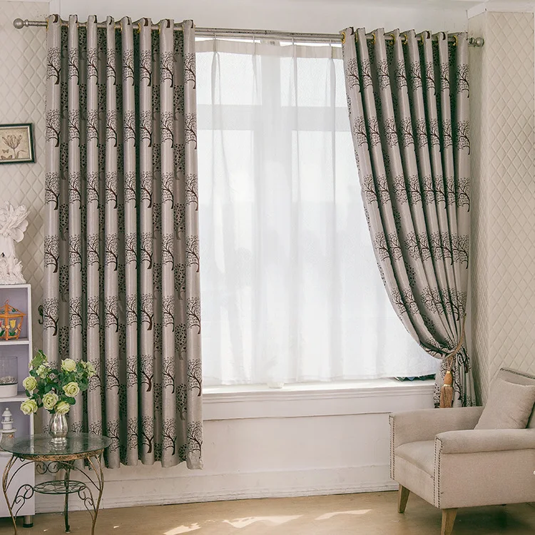 Iinen Cotton Curtains Mediterranean Drapes Punching Style Shading Rate