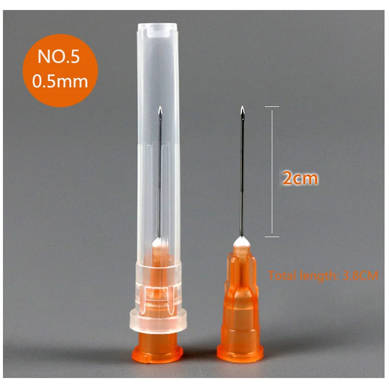 25pcs Sterile tip needle Piercing Transparent Syringe Injection glue Clear Tip Cap ForPharmaceutical injection needle