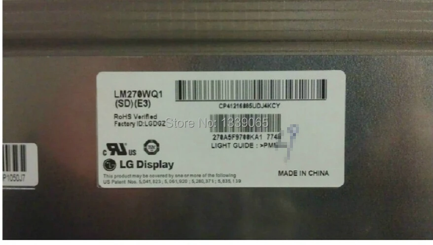 

New Grade A+ 27" full LCD Screen Assembly LM270WQ1 SD E3 for iMac A1312 MC813 MC814 LCD Screen Display 661-6615 Mid2011