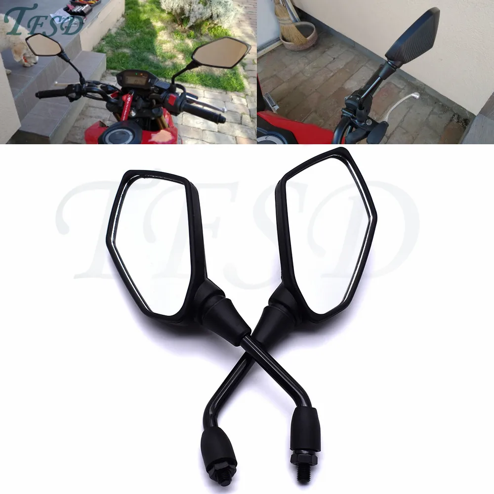 

universal color carbon fibre 10mm motocross ATV Off-road bike motorbike side mirror motorcycle mirror for kawasaki suzuki honda