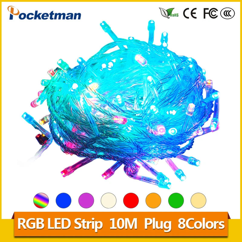 

10M 100 LED Strip Light Home Outdoor Holiday Christmas Decorative Wedding xmas String Fairy Garlands Strip Party Lights z90