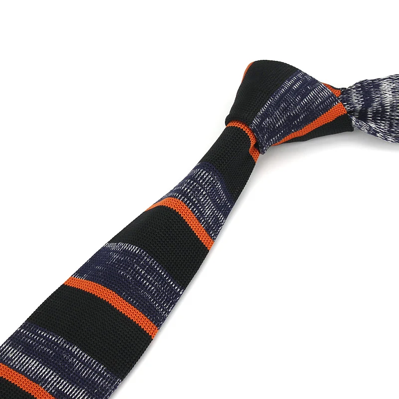 Брендовые Новые Модные Винтажные полосатые галстуки на шею, свадебные Вязаные Галстуки для мужчин, обтягивающие мужские галстуки из полиэстера, узкие вязанные Галстуки