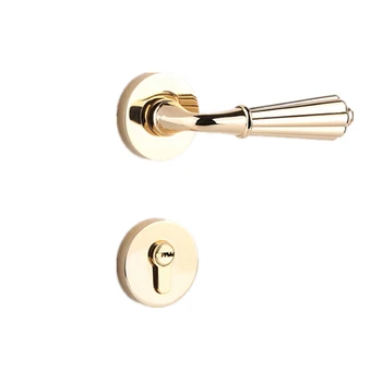

European American Style Mute Room Door Lock Handle Interior Door Knobs Lock Luxurious Anti-Theft Gate Lock Furniture Hardware