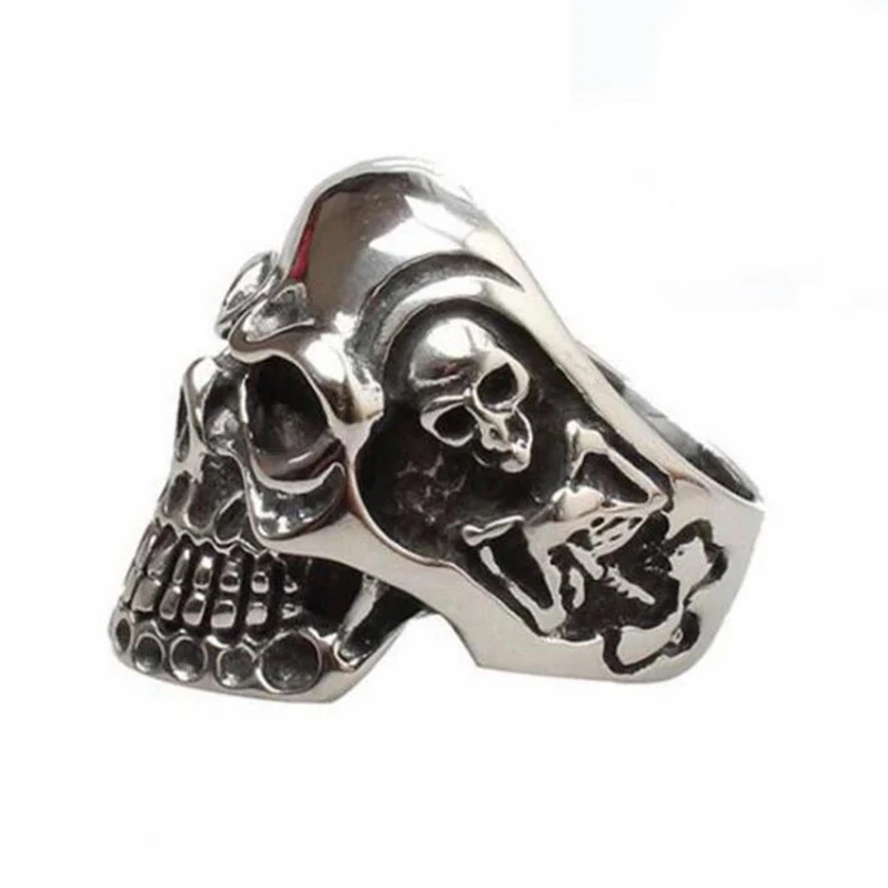316L нержавеющая сталь череп мужские кольца Прямая поставка|Кольца| |