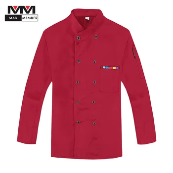

Men Wholesale Chinese Restaurant Catering Workwear Uniforms Double Breasted Long Sleeve Waiter Barber Shop Hotel Jacket Clothing