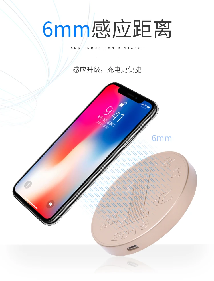 Беспроводное зарядное устройство Qi для iPhone X 10 8 7 6s быстрое USB 5 В 2 А зарядка Samsung