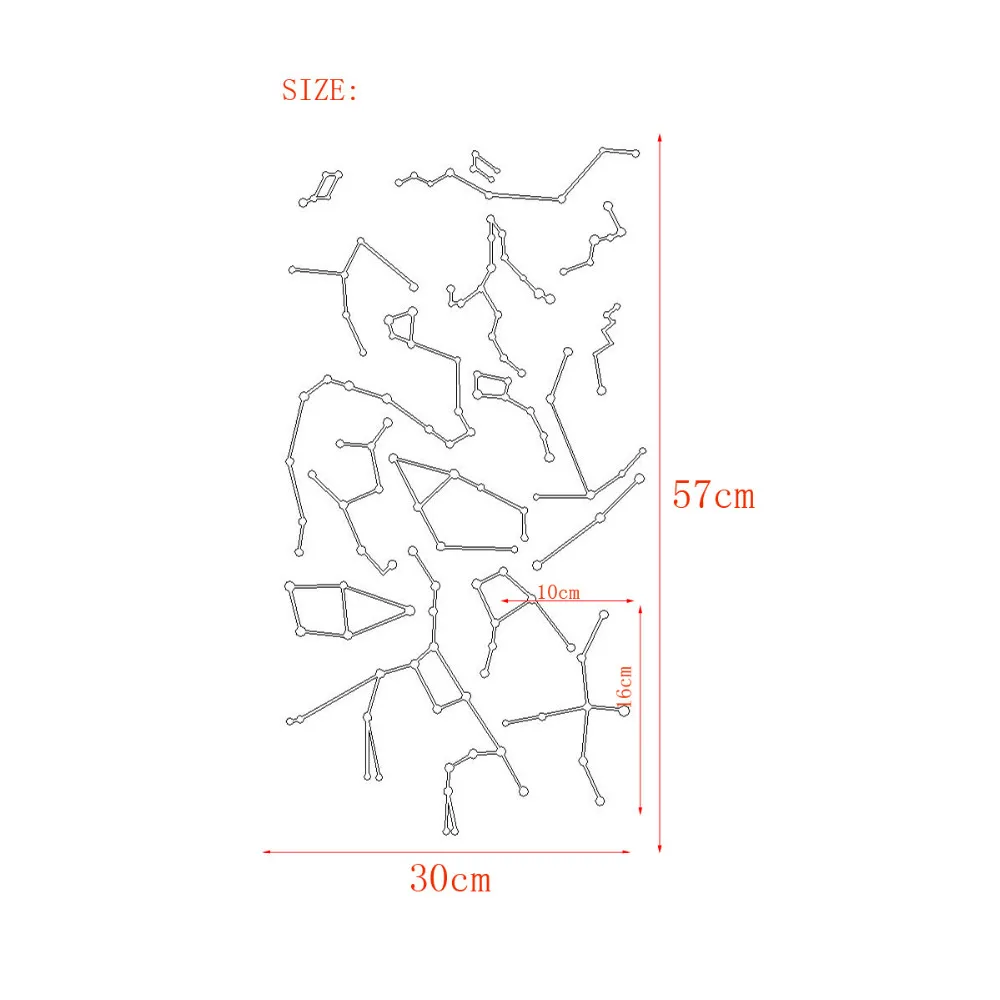 12 знаков зодиака Созвездия фосфоресцирующий люминесцентный пластиковый стикер на стену светящаяся в темноте наклейка на потолок для детской комнаты домашний декор 1 шт