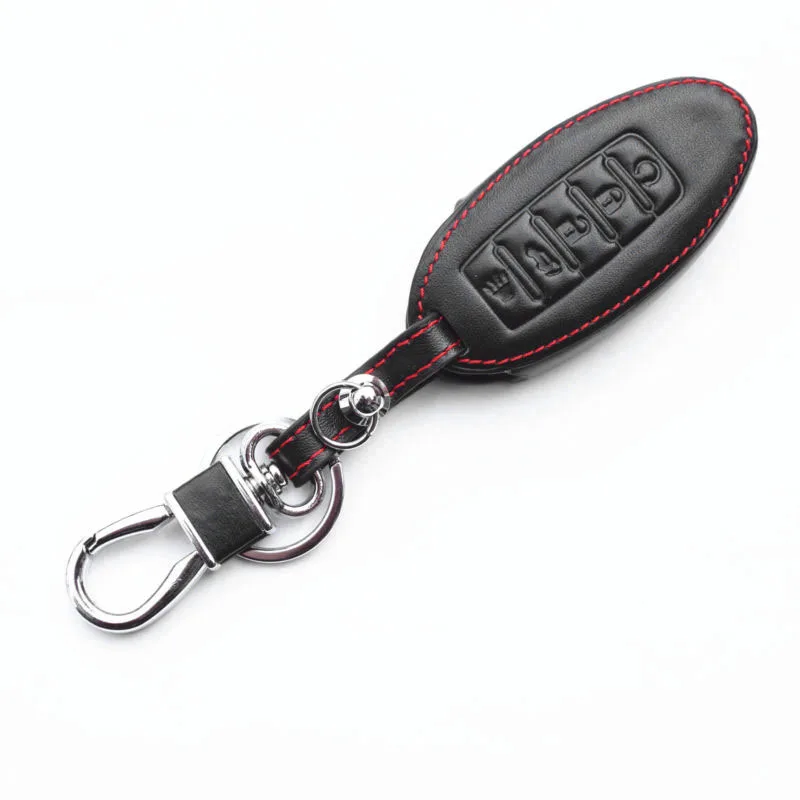 

Key Chain Car Key holder Protection Cover Case Bag Accessory For Infiniti Nissan 5-Buttons Genuine Leather New Hot