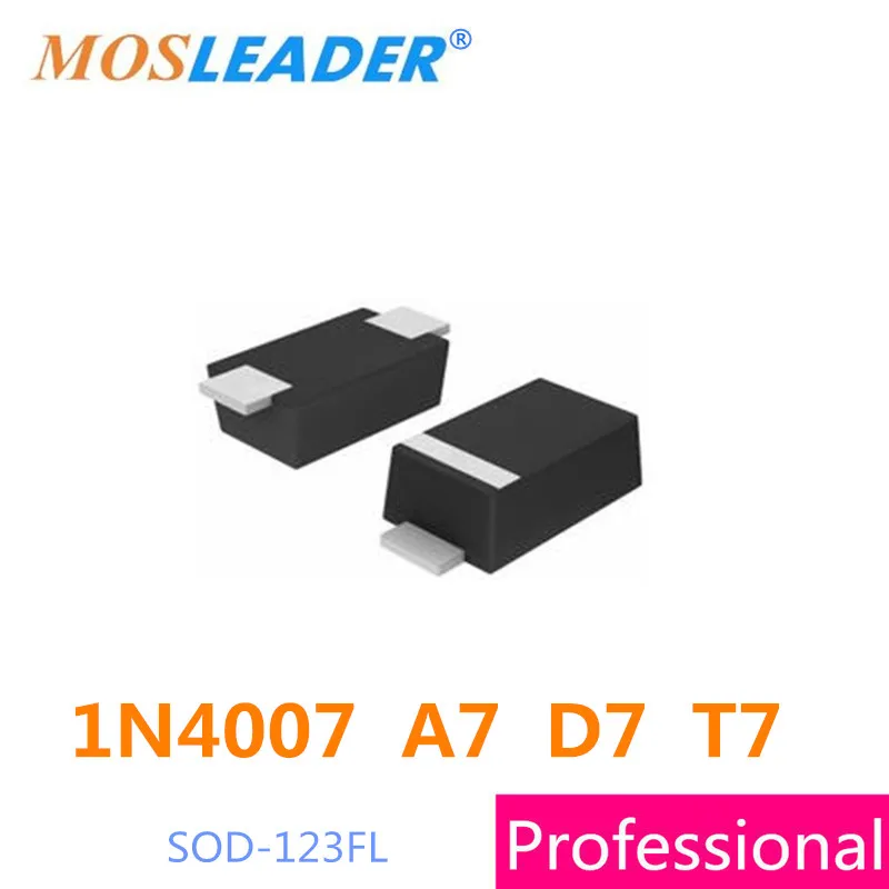 Mosleader 1N4007 A7 D7 T7 3000 шт. SOD123FL SOD123 1206 3216 1000 В 1A Сделано в Китае высокое качество| |