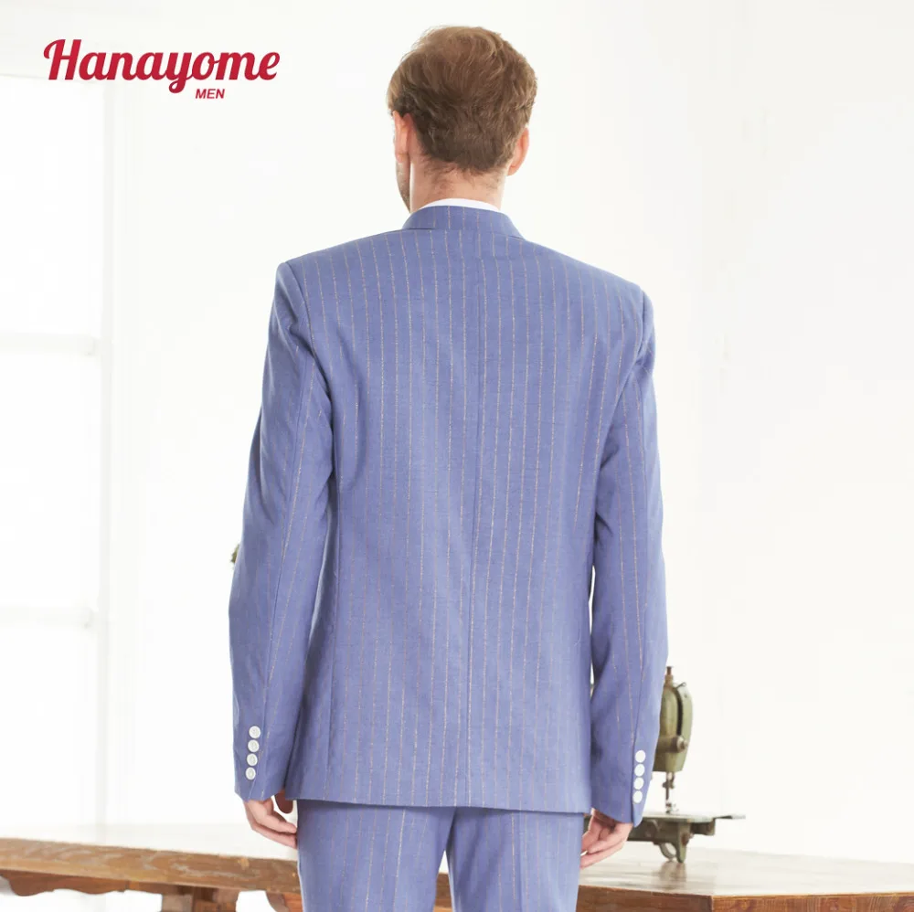 Hanayome Mens Tailored Suits 2017 Elegant Golden Striped Business Party 2 Pieces Suit (Jackets+Pants) Customize SI190
