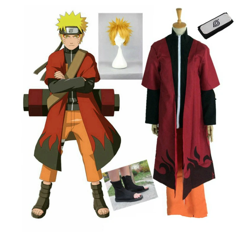 Комплект с накидкой Парик и ботинки Аниме Косплей для второго хокага Наруто