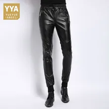 Мужские брюки из натуральной кожи осенние корейские новые Модные Повседневные Классические деловые мужские прямые высокие уличные длинные брюки мужские