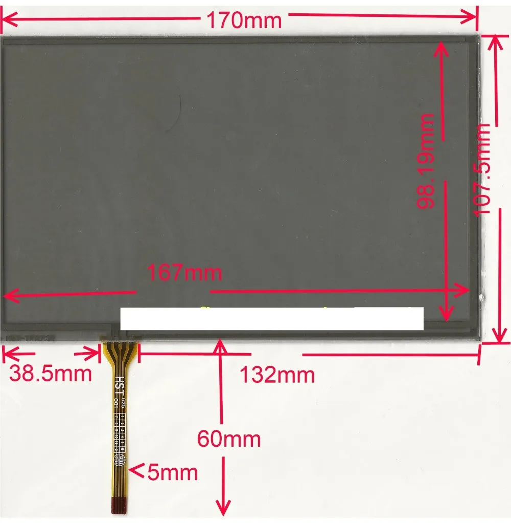 

7 inch 170*108mm Black glass touch screen panel Digitizer Lens for is250 is300 is350 car DVD player GPS navigation