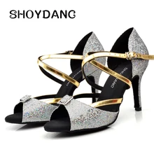SHOYDANC/Обувь для латинских танцев на каблуках; обувь для сальсы; Обувь для бальных танцев; обувь для женщин и девочек высокого качества; распродажа