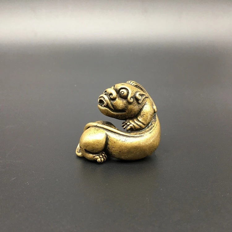 

Collection Chinese Brass Carved Animal Pixiu Brave Troops Tea Pet Exquisite Small Statues