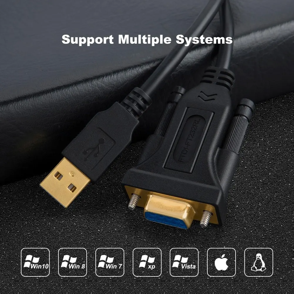 USB в RS232 адаптер с чипсетом FTDI, JORINDO USB штекер в RS232 женский DB9 последовательный конвертер кабель для Windows 10, 8,1, 8,7