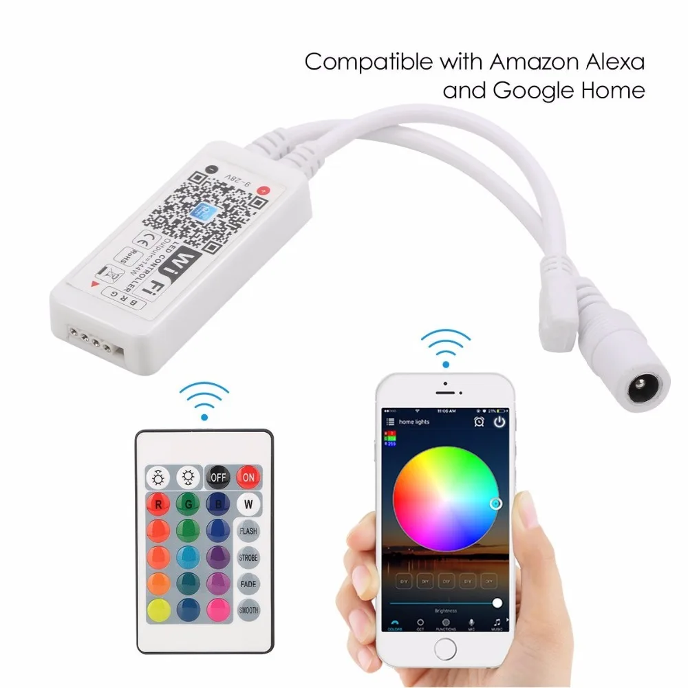 Wi Fi контроллер Wrumava для светодиодной ленты умный с дистанционным управлением RGB