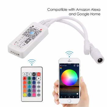 

Wrumava Wifi LED Controller for Strip Lights Smart Controller with Remote for RGB Light Strip Compatible with Alexa Google Home