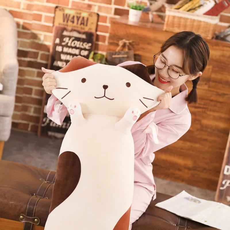 70/100cm Big Soft Plush Cat Toy Popular Kawaii Cat Toy Pillow Toy for Sleeping Baby Stuffed Animals Doll Child Birthday Gift