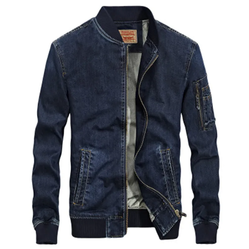 

Afs Jep Fashion 2018 Men's Denim Jacket For Men Military Jeans Jacket New Fashion Brand Male Bomber Coats Jackets size 4XL