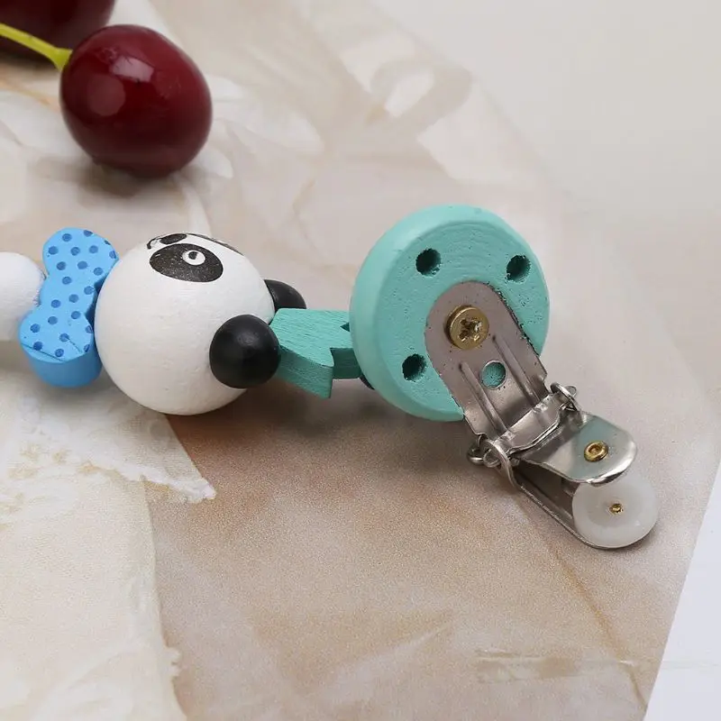 OOTDTY, Детская Соска с цепочкой, Успокаивающая, для мальчиков и девочек, милая панда, Радужный дизайн, детские игрушки