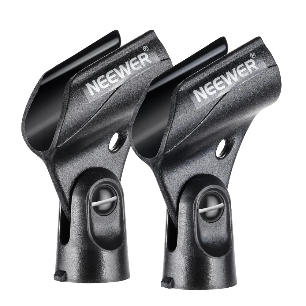 Neewer 2 Packs Microphone Clip Clamp Holder for Mic Stand with 5/8 inch Screw and Microphone