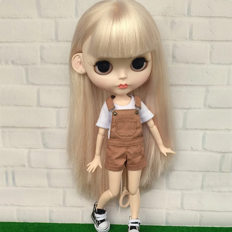 1PCS Denim Suspenders Trousers Bib Pants for Blyth, Licca, Azone S, Barbies, OB24, OB27, Momoko Doll Clothes Overall Outfuts