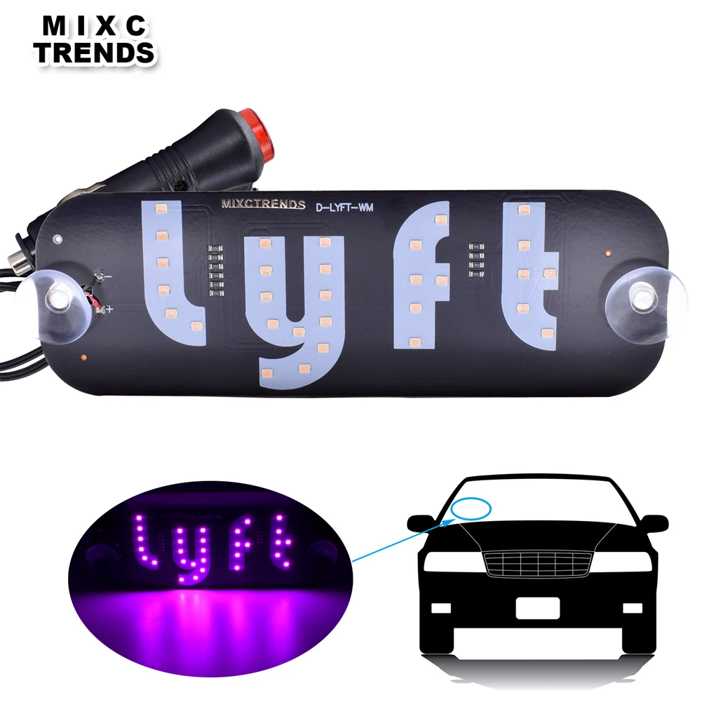 1Pcs Lyft LED Sign Decor 12V Car Roof Windshield LED Warning Light Car